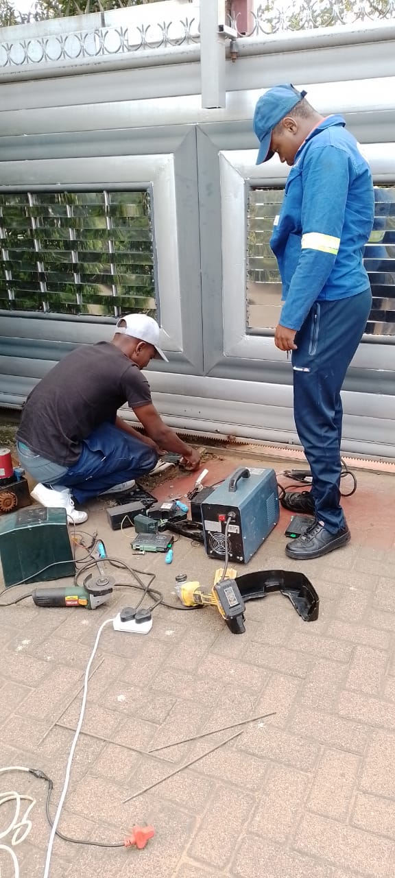 Garage door repair work